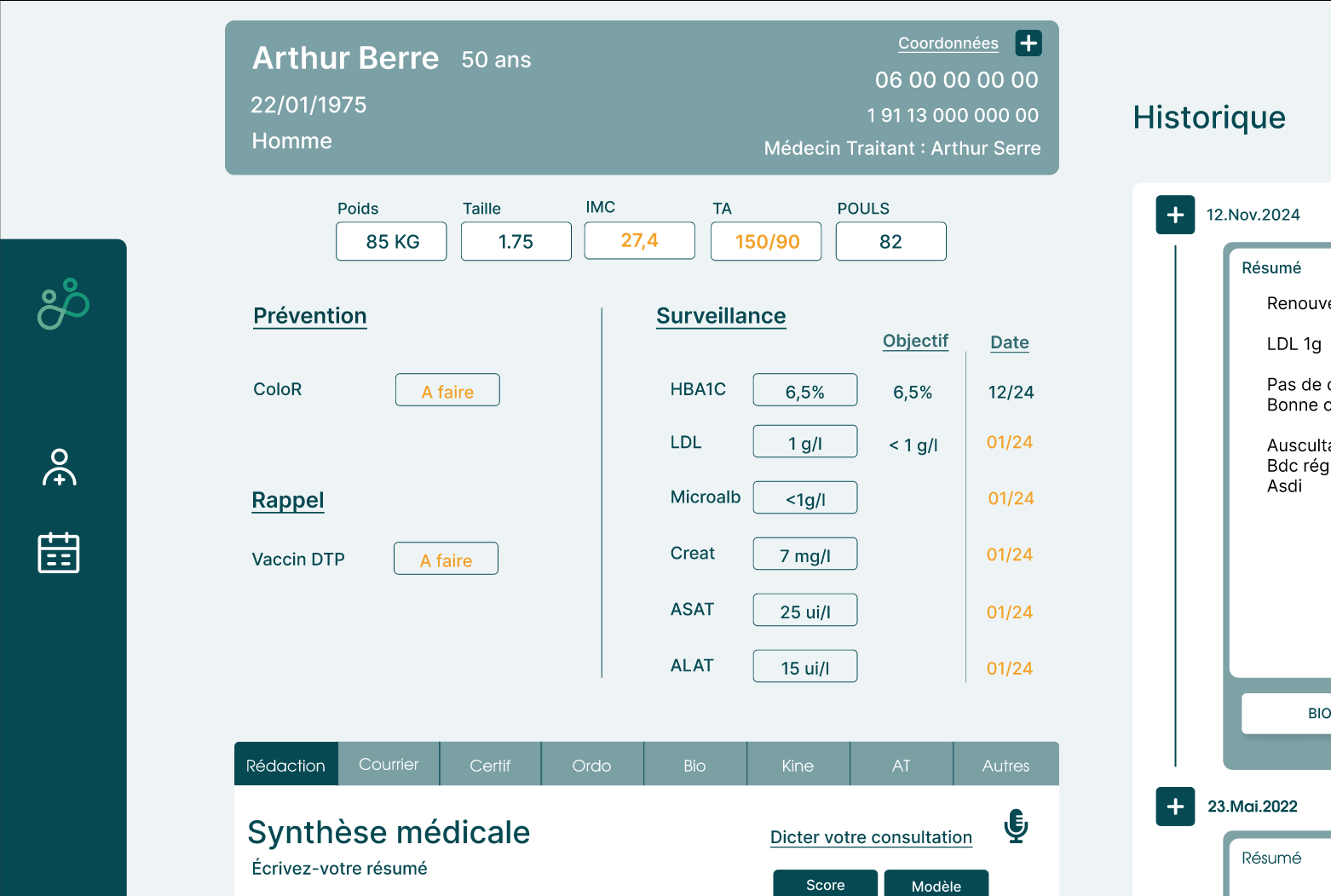 Logiciel certifié e-santé : interface de télétransmission et facturation médicale sécurisée avec paiement en ligne et suivi des revenus des cabinets médicaux, labellisé Ségur